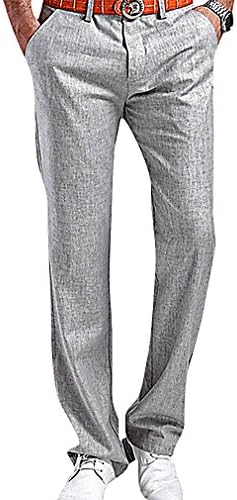 Mens Casual Straight Flex Pants Fitted Slim Super Skinny Trousers, BeigeWhite 38 ,Manufacturer(40)
