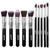 ACEVIVI Professional 10pcs Premium Synthetic Kabuki Makeup Brush Set Foundation Blending Cosmetic Brushes Essential Kit