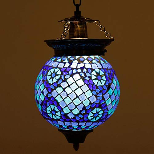 earthenmetal 5Watts Spherical Hanging Lamp (Blue)