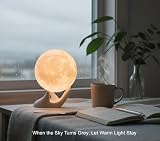 Methun Moon Lamp 3D Lunar Design Cordless Night Light Ceramic Base 9 cm view 6