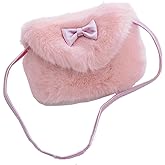 Kids Girls Toddlers Hairy Mini Shoulder Bags Messenger Bags Small Purse Cross Body Handbag for 1-5 Yrs