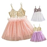 FEITONG Kids Girls Princess Sequins Tulle Lace Tutu Slip Dress