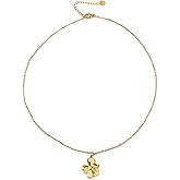 Mikovivi Boho Flower Necklace, Gold Stainless Steel Flower Pendant Necklace Cute Delicate Love Pendant Necklaces Jewelry Gifts Gold Floral Necklaces for Women