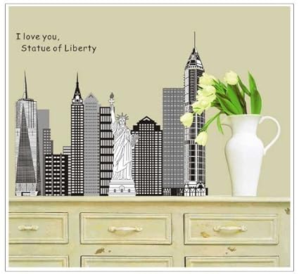 Onehouse I Love You Statue Of Liberty Quotation New York City Art Decor Fashion Wall Sticker For Bedroom Decor