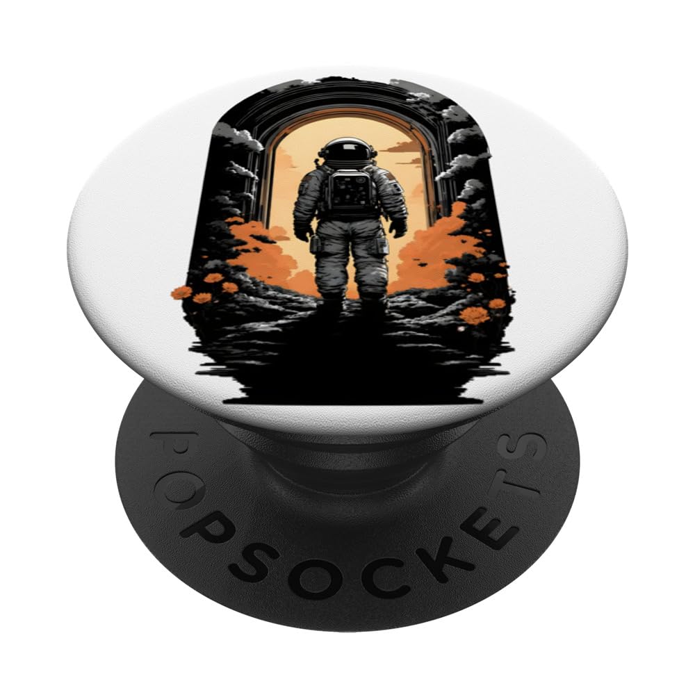 Lost cosmonaut walking in unexplored portal SPACE PopSockets Swappable PopGrip