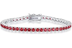 QUEENMOMENT Birthstone Tennis Bracelets for Women,3mm Cubic Zirconia Classic Tennis Bracelets Size 6.5-7.5 Inch Birthday Gifts Jewelry for Mother Wife Grandmother