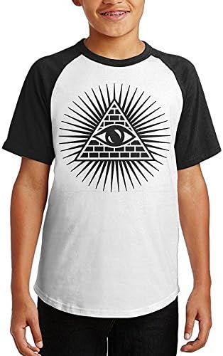 Uhoud God Eye Unisex Youth Teenager Raglan T-shirts Black M