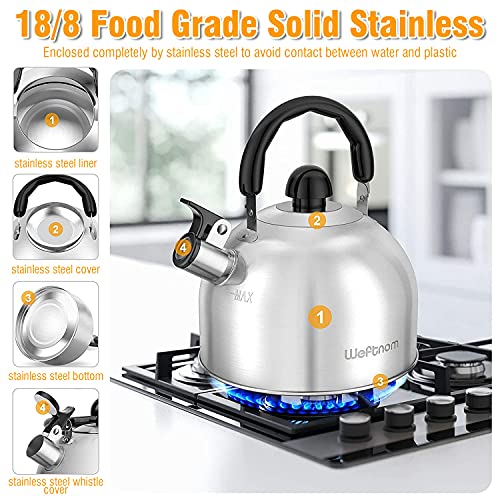 WhistlingTeaKettleForStoveTop22QuartTeakettleModernStainless