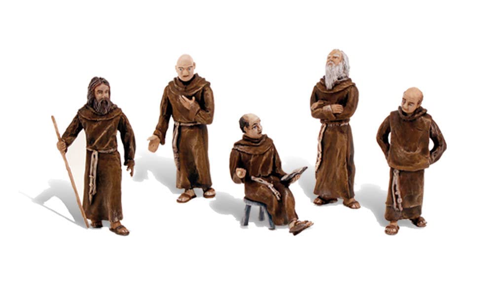 Photo 1 of Woodland Scenics SP4453 1.5-Inch Scene Setters Figurine, Friars/Monks, 5/Pack