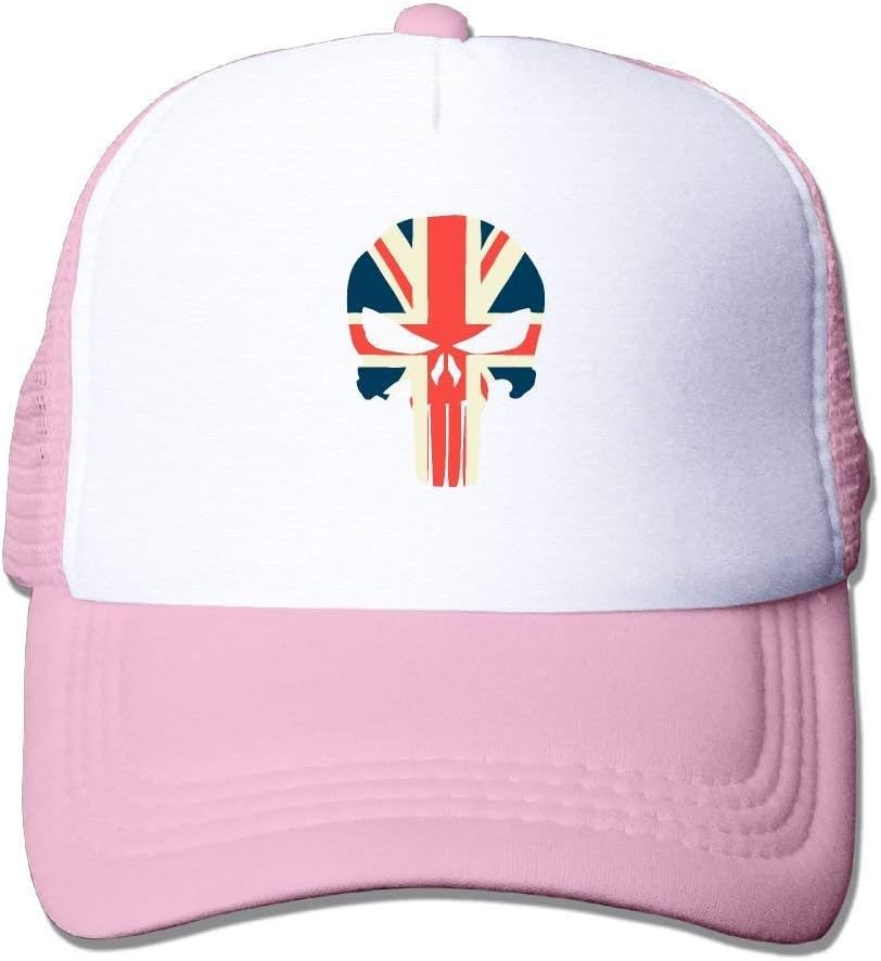 Fsrkje Baseball Caps Skull of British Flag Mesh Caps Trucker Hat Adjustable Hat, Unisex ABCDE10981
