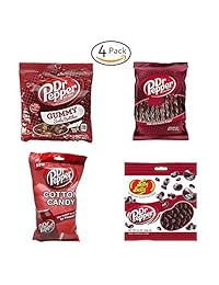 Dr Pepper Soda Variety Candy Bundle – Pack of 4 –Dr Pepper Cotton Candy,Dr Pepper Jelly Belly,Dr Pepper Licorice Candy Twists,Dr Pepper Gummy Soda Bottles–100% Original Flavor Made with Real Dr Pepper