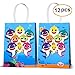 Cute Shark Party Bags For Baby Birthday Favor Kids Candy Gifts Paper Bag, Well for Girls or Boys-12pack