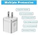 LEEKOTECH USB Wall Charger, [UL Certified] 3-Pack 2.1A/5V Dual USB Plug Power Adapter Charger Block Charging Cube Compatible with Phone X/ 8/7/ 6S Plus, Xs Max XR, Pad, Samsung, Android, and More