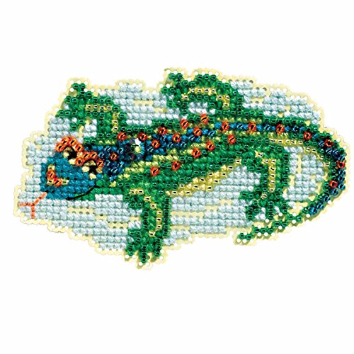 Lizard Beaded Counted Cross Stitch Ornament Kit Mill Hill 2017 Spring Bouquet MH181713