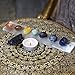 10 pc Chakra Crystal Healing Kit: Large Selenite Bar, 7 Chakra Natural Polished Tumbled Stones in Black Velvet Bag with Chakra Information Card, Black Tourmaline Specimen, Votive, Beverly Oaks COA