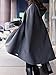 Clothink Women Solid Wool Hooded Split Front Poncho Cape