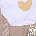 Baby Girls Love Bodysuits Sequins Tassels Pants Outfit Headband (6-12 Months,Gold)