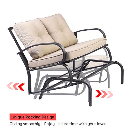 Patio Loveseat Outdoor Swing Glider Rocking Bench for 2 Person,Garden