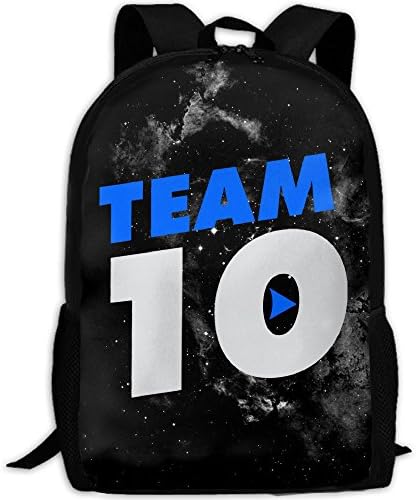 Team 10 Jake Paul Blue Logo Fashion Backpack College School Laptop Bag Daypack Travel Shoulder Bag For Unisex White