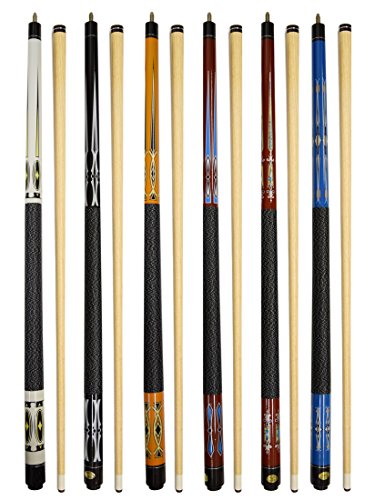 Set of 6 Pool Cues New 58" Billiard House Bar Pool Cue Sticks TJ-1~TJ-6