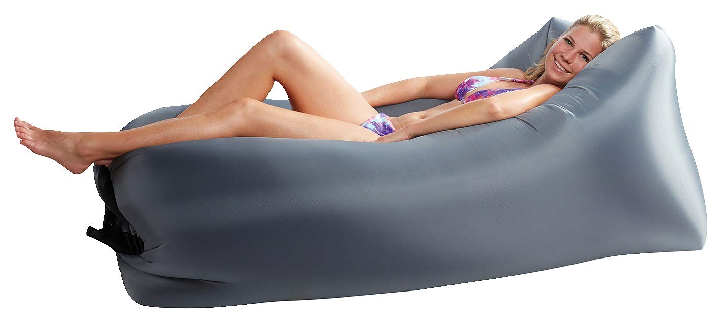 Happy People Unisex - Adult Lounger to Go 2.0 Air Mattress, Grey, One Size
