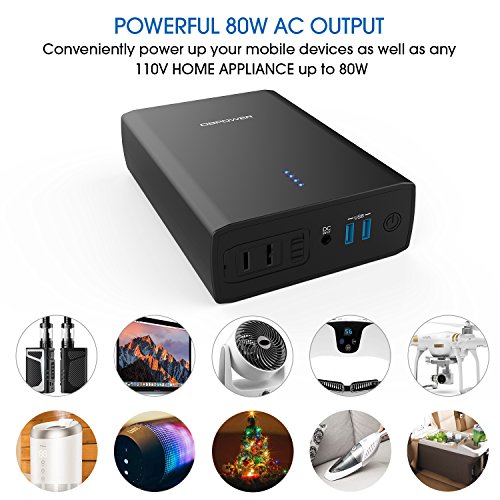 DBPOWER-26400mAh-Laptop-Power-Bank-AC-Outlet-Portable-Power-Bank-Travel-Charger-80W-output-with-two-USB-Ports-Universal-Battery-Pack-for-Macbook-Laptops-Smartphones