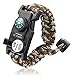 EZ Turbo Survival Bracelet, 20 in 1 Survival Paracord Bracelet, Survival Gear Kit with SOS LED Light, Emergency Knife, Whistle, Compass, Fire Starter for Camping, Climbing, Waterproof, Camouflage