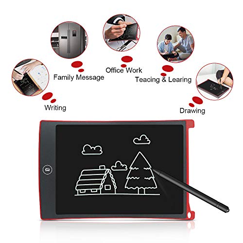 Birthday Presents Gifts for 3-12 Year Old Girls, Tisy LCD Writing Drawing Tablet for Kids Toddler Teen Learning Toys for 3-12 Year Old Girls Gifts Age 3-12 Red TSUSWDT03 - Thumbnail 3