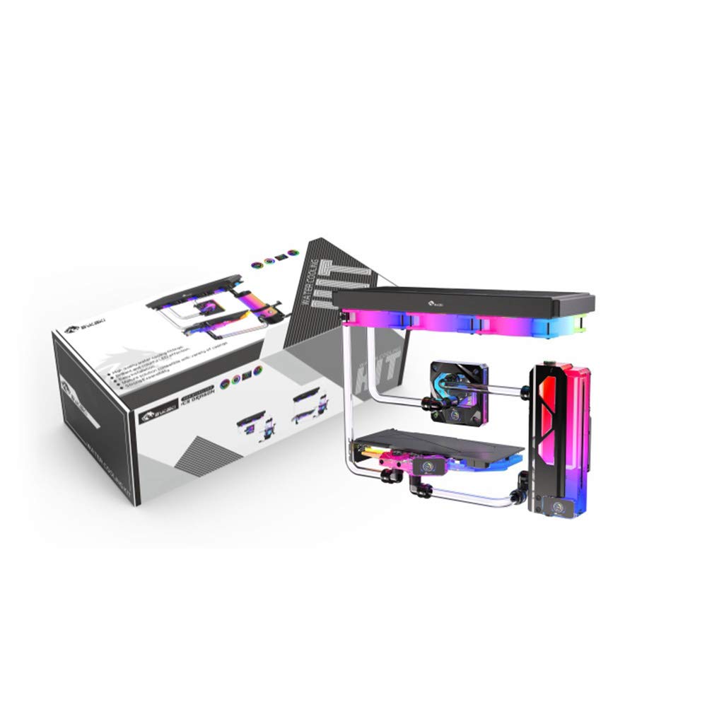 Bykski DIY Intel/AMD CPU Sapphire RX 5700XT GPU Block with Temperature Indicator Monitor Split Set H
