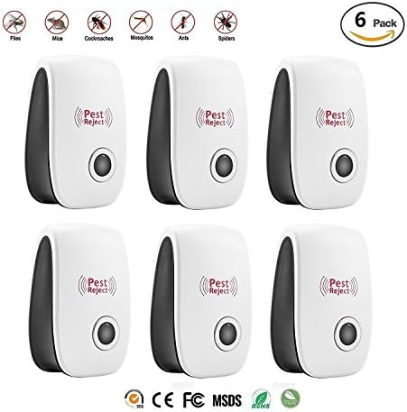 LEDOO (2017 UPGRADED TECHNOLOGY) 6 Packs Pest Control Electric Ultrasonic Repellent ,No Noise ,Best Electronic Pest Repeller Plug in for Mice, Mosquito, Roaches, Spider,Insects and Rodents, 100% Safe