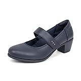 VJH confort Women's Mary Jane Pumps Low Block