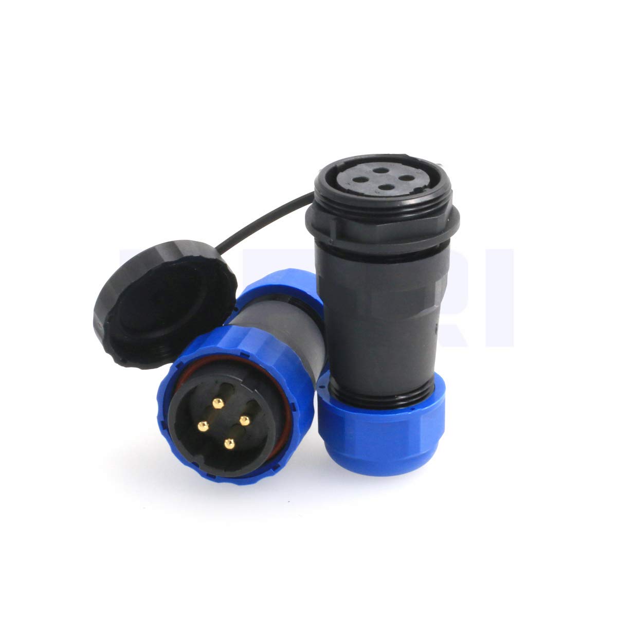 DRRI in-line HE29 4pin 28mm Waterproof Circular Aviation Connector Industrial Threaded Plastic Connector Male Plug Female Socket