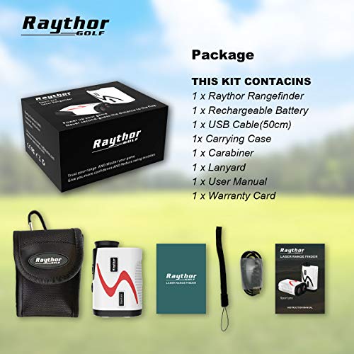 Raythor Golf Rangefinder, 6X Rechargeable Laser Range Finder 1000 Yards
