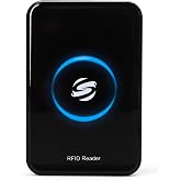 Ajfwm RFID Reader - Metal Case ID IC Card Reader Long Range 125KHz/13.56Mhz Dual Frequency Reads TK4001 EM4100 NFC Card MFS50S70 and Other 14443A Protocol Tags