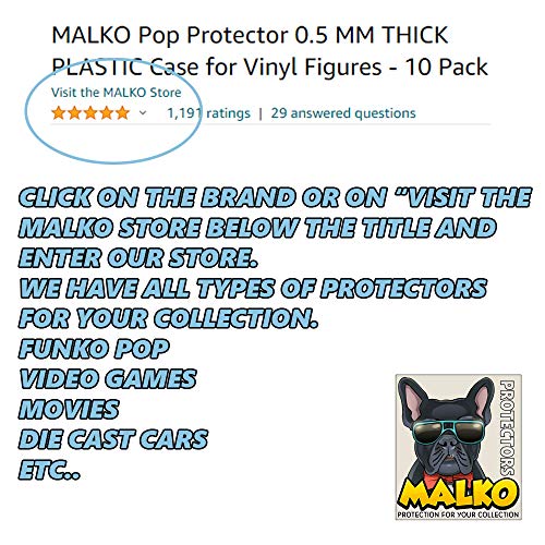 MALKO Funko Pop Protector Sturdy 0.5 MM Thick Recyclable Plastic