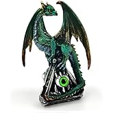 ICE ARMOR 4" H Green Dragon on Triagle with Eye Figurine Statue Sculpture Ornament Decoration Home/Room Decor Ideas for Housewarming, Holidays and Birthdays Great Collectible Addition