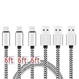 USB Type C Cable 6ft 3Pack by Ailun High Speed Type C to USB A Sync Charging Nylon Braided Cable for Samsung Galaxy S10 Plus Smartphone Tablets Silver Blackwhite Not Micro USB