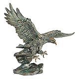 Design Toscano Victory's American Bald Eagle Patriotic Statue, 15 Inch, Polyresin, Bronze Verdigris Finish