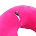 Hawkko Inflatable Travel Pillow U Shaped for airplane, Head/ Chin/ Neck Support Cushion, Velvet Super Soft Neck Pillow, Lightweight/ Compact/ Portable (Rose)