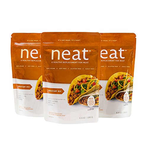 neat - Plant-Based - Mexican Mix (5.5 oz.) (Pack of 3) - Non-GMO, Gluten-Free, Soy Free, Meat Substitute Mix