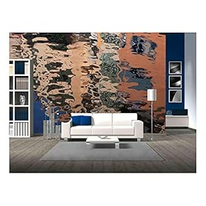 Isolated Close-Up of Ripples on The Surface of The River Reflection of Building on Ripples in River - Removable Wall Mural | Self-Adhesive Large Wallpaper - 66x96 inches