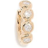 EF Collection Women's 14k Single Diamond Pillow Huggie Earring
