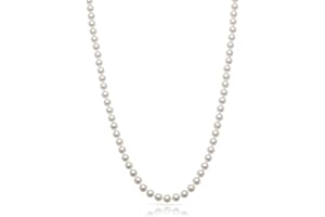 Belacqua Natural Cultured Freshwater Pearl Strand Necklace in Sterling Silver, Size 5.5-9.5mm, Length-16 to 36 Inches, Clasp-Fishhook, Jewelry for Women, Gift Box Included