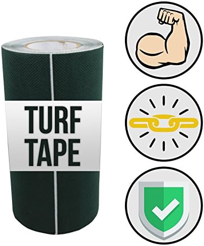 Tough Tape – Artificial Grass Seaming Tape – (6 in x 16.5 ft, Green) – Synthetic Self-Adhesive for Turf, Lawn, &amp; Carpet Jointing