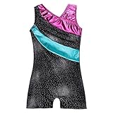 Leotards for Girls Gymnastics with Shorts Shiny Athletic Ribbons Ballet Dance Biketard