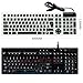 YUMQUA Portable Foldable Silicone Keyboard Wired USB Flexible Waterproof Washable Soft Roll Up Keyboard Travel (107 Keys) for Laptop PC Mac Devices