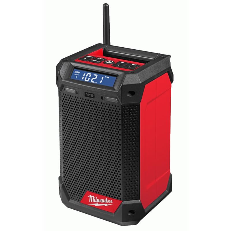 Milwaukee M12RCDAB+0 12v Cordless Dab Radio Charger Unit Only, Black