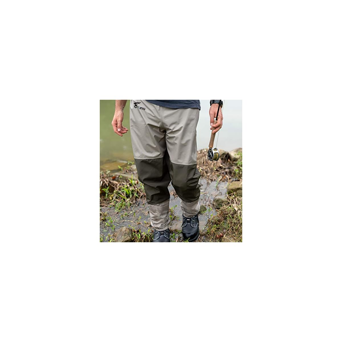 8 Fans Men’s Women Fishing Waist Waders 3Ply Durable Breathable and