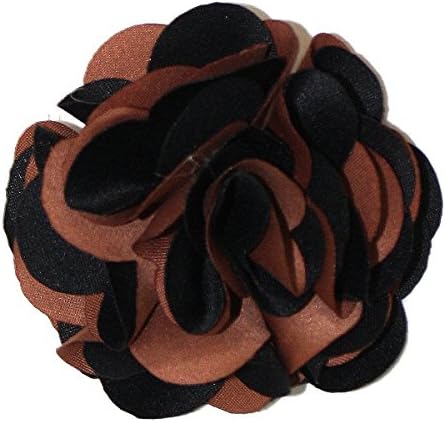 Ted and Jack - Classic Repp Two Tone Silky Flower Lapel Pin Boutonniere (Brown and Black)