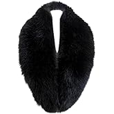 LDFWAY Long Men Women Faux Fur Collar Winter Warm Wrap Stole Scarf Shawl Shrug